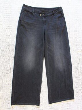 Halara Flex Asymmetric Low Rise Jeans size XL Baggy Wide Leg Washed Casual Black
